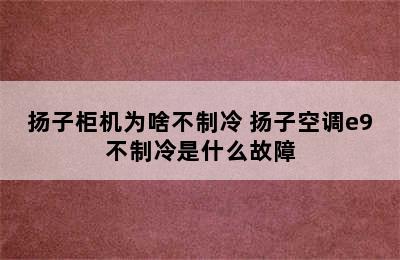 扬子柜机为啥不制冷 扬子空调e9不制冷是什么故障